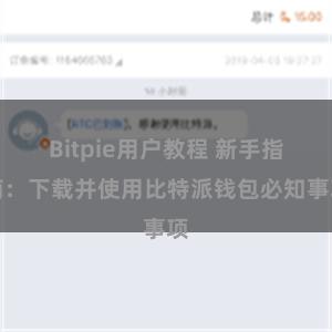 Bitpie用户教程 新手指南：下载并使用比特派钱包必知事项