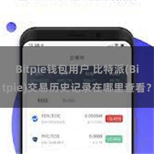 Bitpie钱包用户 比特派(Bitpie)交易历史记录在哪里查看？